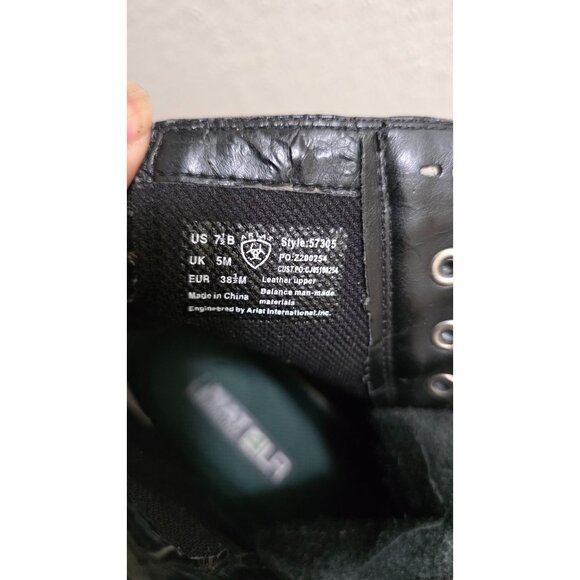 Ariat Women's Black Leather Lace-Up Boots Medium-Height Round Toe Size 7.5B - Picture 12 of 15